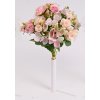 Květina kytice mini růže, hortenzie 35 cm růžová