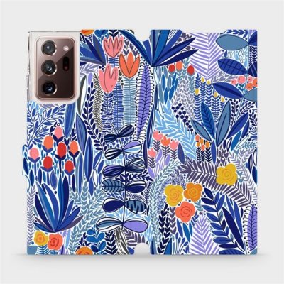 Pouzdro Mobiwear Flip Samsung Galaxy Note 20 Ultra - MP03P modrá květena
