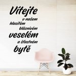 Wrapino vinylová samolepka na zeď Vítejte v našem bytě, rozměry 80x49cm – Zboží Dáma