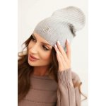 Fashionweek Dámská čepice s proužky a ozdobným knoflíkem CZ1 šedý – Hledejceny.cz