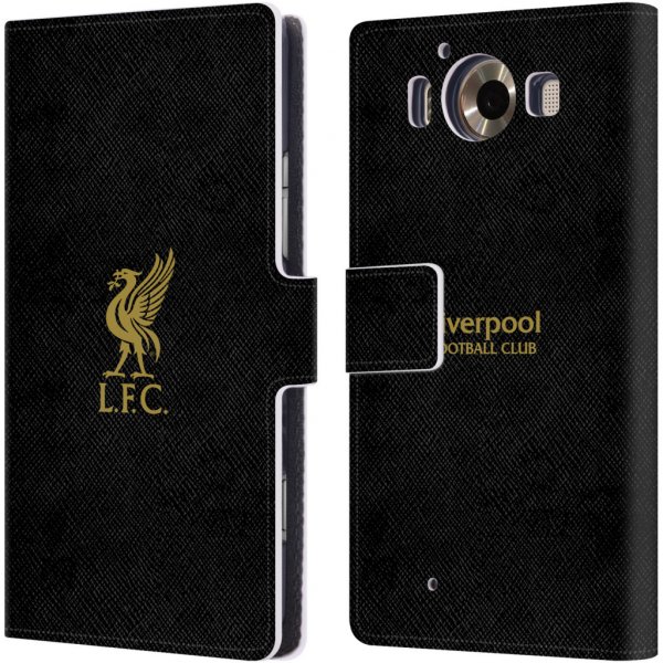 Pouzdro a kryt na mobilní telefon Pouzdro HEAD CASE Microsoft Lumia 950 / LUMIA 950 DUAL SIM LIVERPOOL FC OFICIÁLNÍ ZNAK zlatá na černé