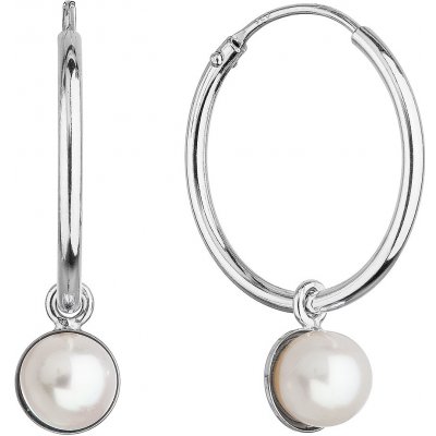 Evolution Group stříbrné kruhy s bílou říční perlou 21065.1 Bílá – Zboží Mobilmania