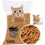 Transwood Stelivo Dřevěné dřevěné pelety pro zvířata a hlodavce 14 kg světlé – Zboží Dáma