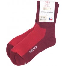 Surtex merino ponožky volný lem Červená