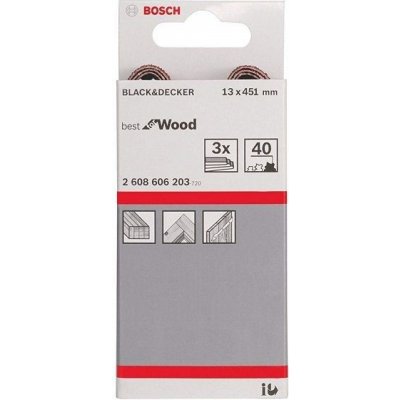 3x Brusný pás - brusivo pro pásové brusky a pilníky Bosch Best for Wood and Paint X440 13x457mm, zr. 40 (2608606203) – Hledejceny.cz