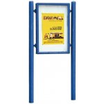 PROCITY Oboustranná vitrína Carrefour 1255x900 mm, včetně sloupků, modrá | Zboží Auto