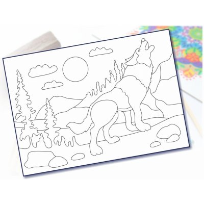 Radost v písku Šablona na pískování vlk A5 148 x 210 mm – Zboží Dáma