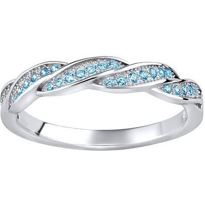 SILVEGO Stříbrný prsten IRIS s modrými zirkony Brilliance Zirconia LPS1043ELB