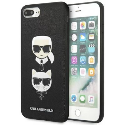 Pouzdro Karl Lagerfeld iPhone 7 Plus / 8 Plus Saffiano Ikonik Karl&Choupette Head černé – Zboží Mobilmania