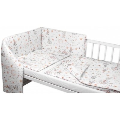 Baby Nellys 3-dílná sada Mantinel s povlečením bavlna Cirkus bílá/béžová 120 x 90 cm – Zboží Dáma