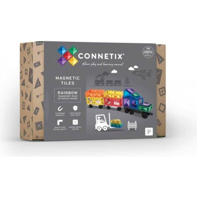 Connetix Tiles 50 ks Transport Pack Rainbow – Zboží Mobilmania