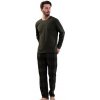 Pánské pyžamo 1P1367 Shapes pánské pyžamo dlouhé zelené