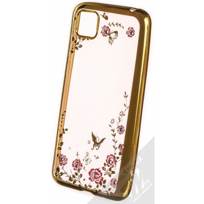 Pouzdro 1Mcz Diamond Flower TPU Huawei Y5p, Honor 9S zlaté – Hledejceny.cz