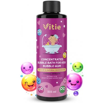Vitie Přírodní dětská koupelová pěna Bubble Gum, 225 ml – Zboží Mobilmania