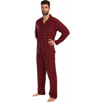 s.Oliver LH-51PJL-99590331 pánské pyžamo dlouhé propínací červené – Zboží Mobilmania