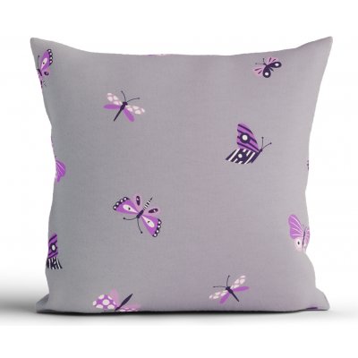 MKLuzkoviny.cz Bavlněný Renforcé Motýlci tmavě šedé 40 x 40 cm – Zboží Mobilmania