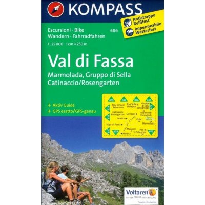 Kompass 686 Val di Fassa turistická mapa 1:25t. – Zboží Mobilmania