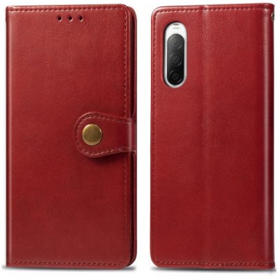 VSECHNONAMOBIL 26374 LEATHER BUCKLE Peněženkový obal Sony Xperia 10 II červený – Zboží Mobilmania
