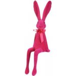 Zajíc s mašlí - sedící figurka, semiš, barva růžová Autronic VEK210 PINK Plast – Sleviste.cz
