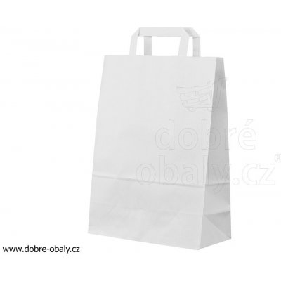 Papírová taška bez tisku BÍLÁ 260x140x320 mm – Sleviste.cz