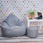 Sedací vak + podnožník zdarma šedý – Zboží Dáma