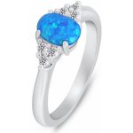 Brilio Silver Slušivý stříbrný prsten s opálem a zirkony RI109WB – Zboží Dáma