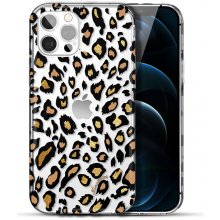 Pouzdro KINGXBAR Wild Apple iPhone 13 Pro Max - leopardí vzor - plastové / gumové - hnědé