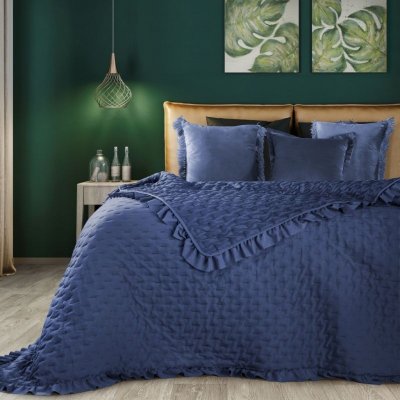 DumDekorace přehoz na postel v modré barvě 170 x 210 cm