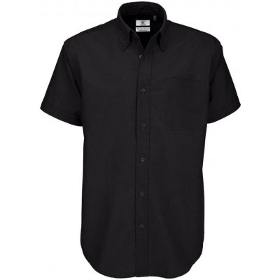 B&C Oxford košile pánská s krátkým rukávem černá