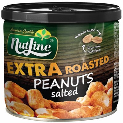Nutline Extra arašídy loupané pražené solené a ochucené 135 g – Zboží Mobilmania