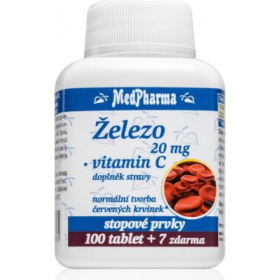 MedPharma Železo 20mg + vitamin C pro podporu krvetvorby 107 ks – Zboží Mobilmania