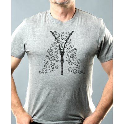 Zip plný úsměvů černý tisk pánské tričko – Zbozi.Blesk.cz