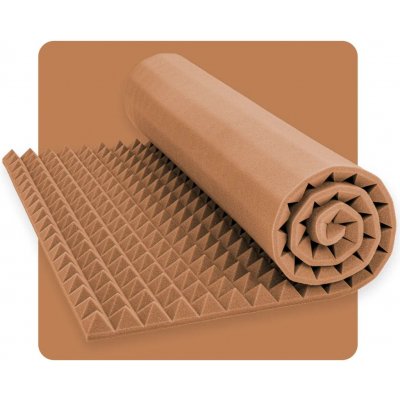 Akustický panel pěna Pyramida 200×100 cm 6 cm hnědý – Hledejceny.cz
