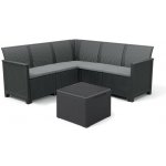 KETER ELODIE CORNER 5 SEATER Set zahradní s úložným stolem, grafit/šedá 17210776 – Zboží Mobilmania