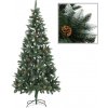 Vánoční stromek Umělý vánoční stromek se šiškami a bílými třpytkami 210 cm 284319