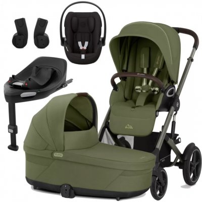 CYBEX Set Talos S Lux + korba + autosedačka + základna + adaptéry 2026 Moss Green Taupe Frame – Zboží Dáma