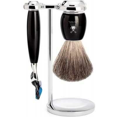 Mühle set Vivo stojánek, strojek s hlavicí Fusion, štětka pure badger černá pryskyřice – Hledejceny.cz