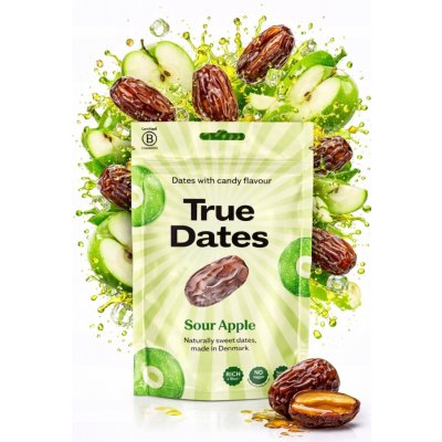 TRUE DATES Datle s příchutí kyselé jablko 100 g – Zboží Dáma