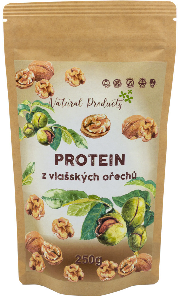 Natural Products RAW Protein z vlašských ořechů 250 g