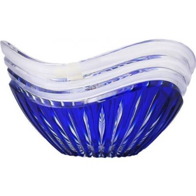Bohemia Crystal Broušená mísa Dune modrá 210mm