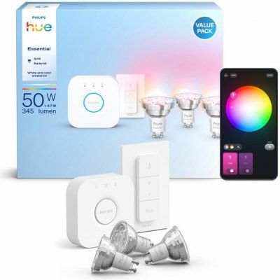 Philips HUE Hue Essential WCA 345 žárovka 4,7W 345 lm GU10 3 ks – Zboží Živě