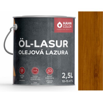 Hahn Color Olejová lazura 2,5 l Ořech