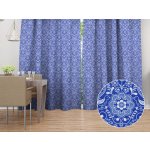 Biante Dekorační závěs PML-100 Modro-bílý lidový ornament 145x220 cm – Hledejceny.cz