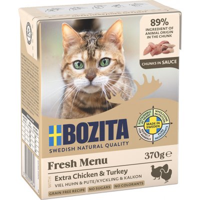 Bozita Cat kousky v omáčce s kuřecím a krůtím 6 x 370 g – Hledejceny.cz