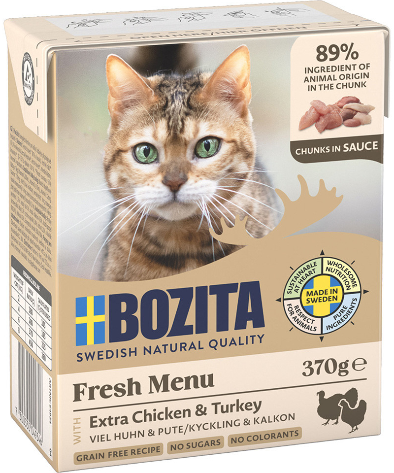 Bozita Cat kousky v omáčce s kuřecím a krůtím 6 x 370 g