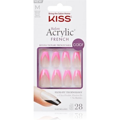 KISS Nalepovací nehty Salon Acrylic French Color Squared 28 ks – Zboží Dáma