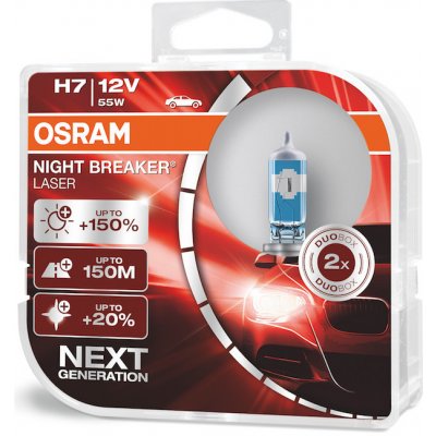 Osram 12V H7 55W PX26d Night Breaker Laser +150%, sada (2 ks)