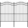 Pletiva SHUMEE Zahradní plot s hroty černý 222 cm, práškově lakovaná ocel