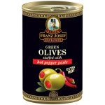 Franz Josef Kaiser Olivy zelené plněné pálivou paprikovou pastou 300 g – Zboží Dáma