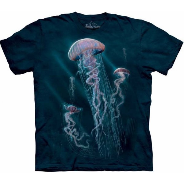 Pánské tričko Pánské batikované triko The Mountain Mořské medůzy Jellyfish modré
